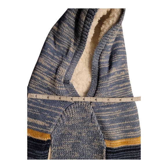 The Humane Society doggie hooded sweater knit stripe wooly fleece lining M - Picture 5 of 8